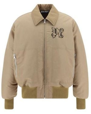 Palm Angels Padded Bomber Jacket - Natural