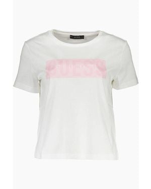 Guess White Cotton Tops & T
