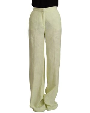 MSGM Msg High-Waist Straight-Leg Chic Trousers - White