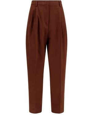 Fabiana Filippi Brown Cotton Casual Trousers - Red