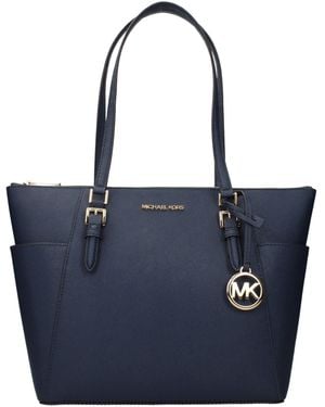 Michael Kors Blue Leather Shoulder Bag