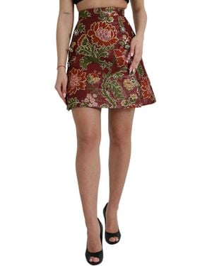 Dolce & Gabbana Floral Jacquard A-Line Mini Skirt - Multicolor