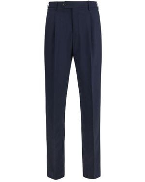 PT Torino Blue Wool Oves Aries Casual Trousers