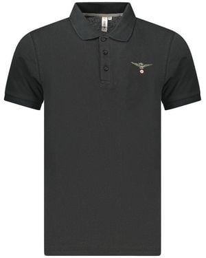 Accademia Militare Black Cotton Men's Polo Shirt