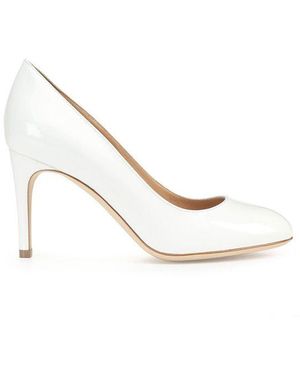 Sergio Rossi White Calfskin Court Shoes