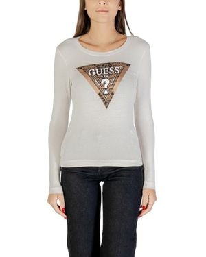 Guess Cream Cotton Long Sleeve T - Grey