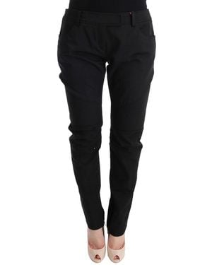Ermanno Scervino Sleek Cotton Slim Fit Pants - Black