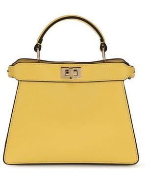 Fendi Calf Leather Bos Taurus Handbag Bag - Yellow