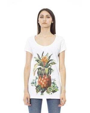 Just Cavalli Elegant Short Sleeve Designer Tee - White
