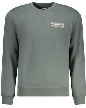 Napapijri Verde Cotton Men Sweatshirt - Grey