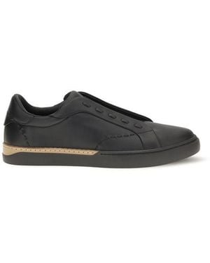 Fendi Black Calf Leather Bos Taurus Sneakers
