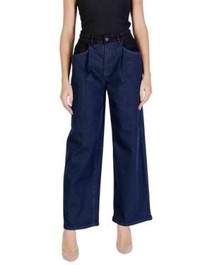Ichi Blue Cotton Jeans & Pant