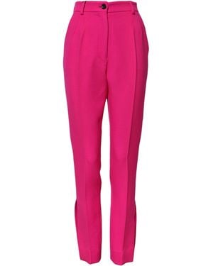 Dolce & Gabbana Fuchsia Pink Highwaist Tapered Trouser Trousers