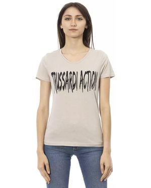 TRUSSARDI ACTION Beige Cotton Top - Natural