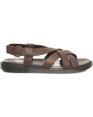 Cerruti 1881 Brown Cowhide Men Sandal