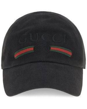 Gucci Black Cotton Cap (baseball Hat)