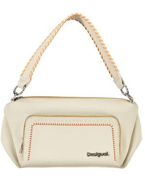 Desigual White Polyurethane S Handbag - Natural
