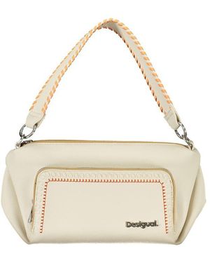 Desigual White Polyethylene Handbag - Natural