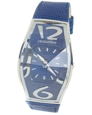 Chronotech Blue Leather Watch