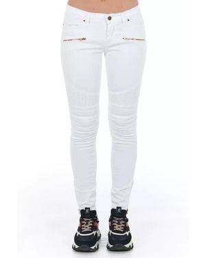 Frankie Morello White Cotton Jeans