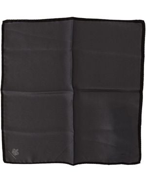 Dolce & Gabbana Elegant Silk Crown Print Handkerchief - Black