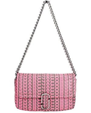 Marc Jacobs Neon Pink The Monogram Leather J Marc Mini Shoulder Bag Crossbody