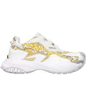 Versace Baroque Print Leather Trainers - Metallic