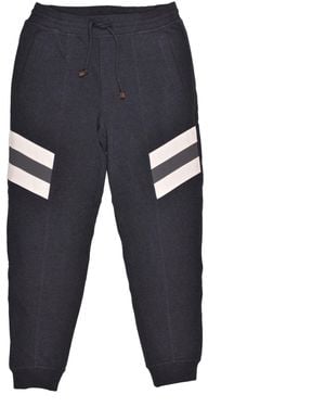Brunello Cucinelli Multicolour Cotton Joggers (workout Pants) - Blue