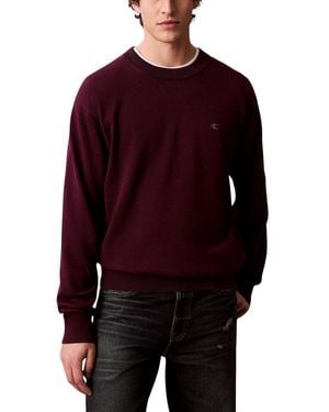 Calvin Klein Purple Cotton Sweatshirt - Red