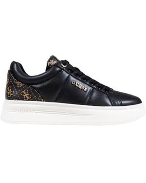 Guess Bicolor Polyester Low Top Sneakers - Black