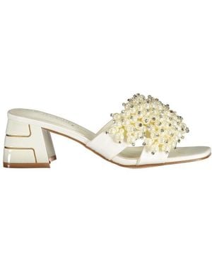 Laura Biagiotti Bianco Poliuretano Donna Sandal - Metallic