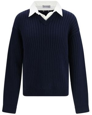 Balenciaga Blue Cotton Sweatshirt