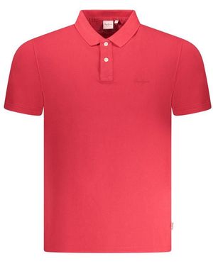Pepe Jeans Red Cotton Men Polo Shirt - Pink