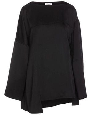 Jil Sander Blend Silk Blouse - Black