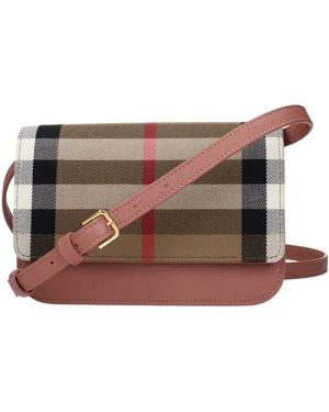 Burberry Beige Fabric Clutch Bag - Brown