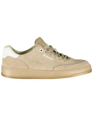 Blauer Beige Leather Men's Trainer - Natural