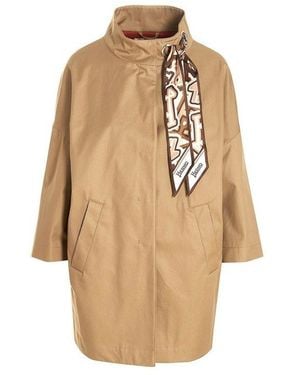 Herno Brown Cotton Coat - Natural