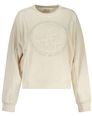 Guess White Cotton Sweatshirt - Natural
