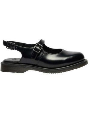 Dr. Martens Black Leather Flat Sandals