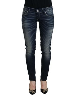 Acht Chic Washed Skinny Low Waist Jeans - Blue