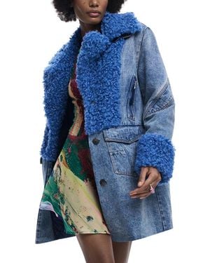Desigual Blue Cotton Coat