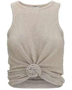 Magda Butrym Lyocell Sleeveles T-Shirt - Grey