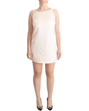 Elisabetta Franchi Elegant Sleeveles Mini Dres With Embellished Neckline - Multicolour