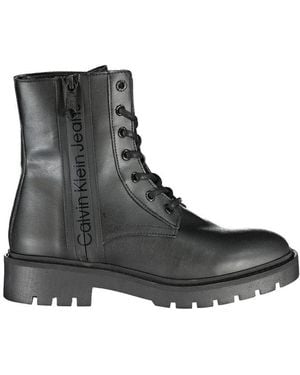 Calvin Klein Chic Ankle Boot With Laces And Zip Detail - Black