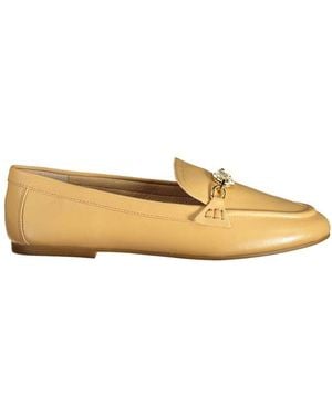 Ralph Lauren Beige Leather Flat Shoe - Natural