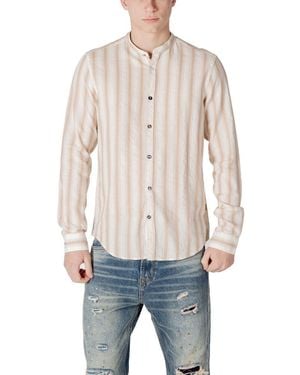 Gianni Lupo Beige Cotton Pattern Shirt - Grey