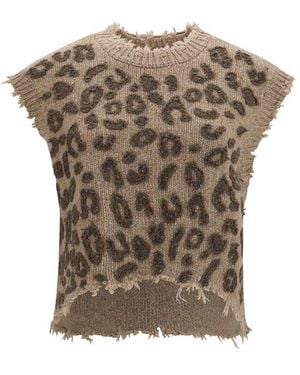 R13 Beige Cashmere Sleeveles Jumper - Brown