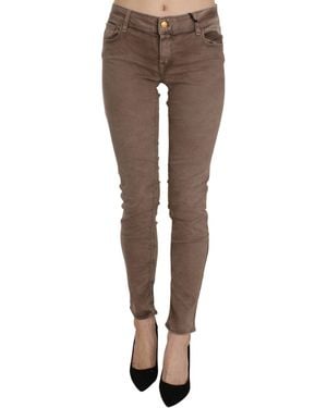 CYCLE Brown Low Waist Slim Fit Skinny Trousers - Multicolour