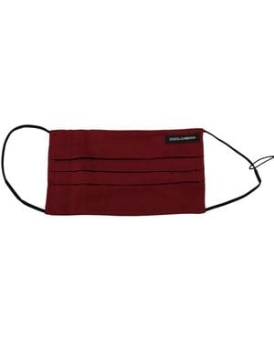 Dolce & Gabbana Elegant Silk Pleated Face Mask - Red