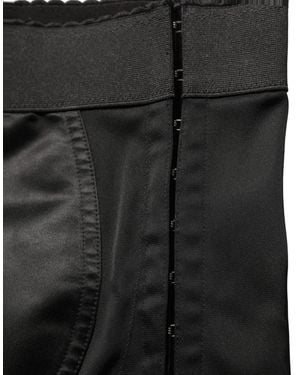Dolce & Gabbana Black Nylon Highwaist Elastic Waistband Shorts